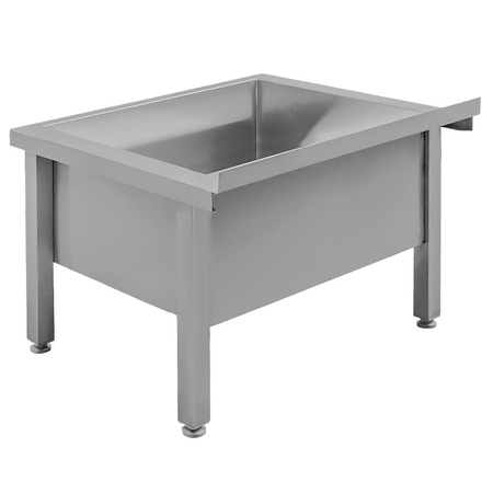 Basen gastronomiczny spawany jednokomorowy niski Mega-M 60x60x50 cm stal nierdzewna