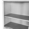Szafa biurowa metalowa Mega-M WENUS W-01 na dokumenty przeszklona z szufladami szara S- 90 cm G- 40 cm H-185 cm skręcana N