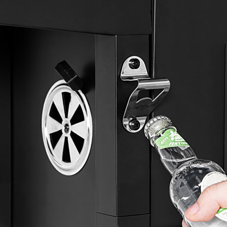 Grill ogrodowy węglowy z pokrywą Mega-M 2 x stolik boczny 42x30 cm