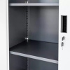 Szafa biurowa metalowa Mega-M WENUS W-12 na akta z szufladami grafitowa / szary front S- 90 cm G- 40 cm H-185 cm skręcana N