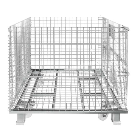 Pojemnik siatkowy gitterbox z kołami Mega-M 120x100x89 cm kosz metalowy składany