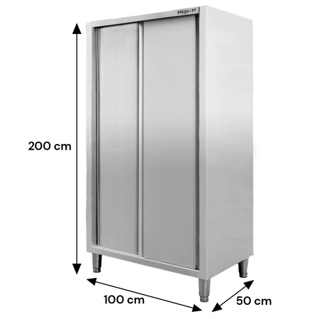 Szafa ze stali nierdzewnej przelotowa Mega-M S-100 cm G-50 cm H-200 cm N