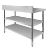 Stół ze stali nierdzewnej przyścienny z 2-ma półkami Mega-M X STANDARD S-120cm G-60 cm H-85 cm N