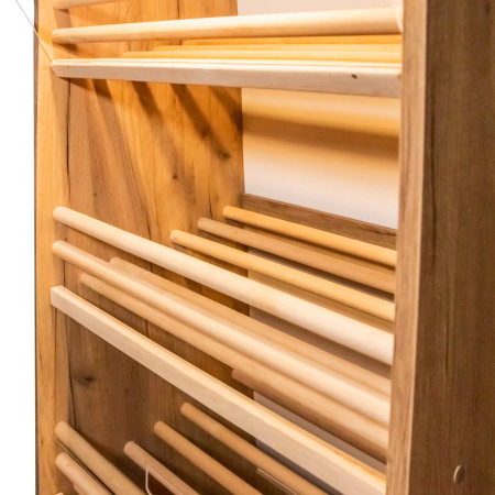 Regał na pieczywo H-200 cm L-60 cm G-50 cm plexi oświetlenie LED dąb kraft