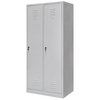Szafka ubraniowa BHP Mega-M J-80 2 drzwiowa z przegrodami szara S-80 cm G-50 cm H-180 cm skręcana N