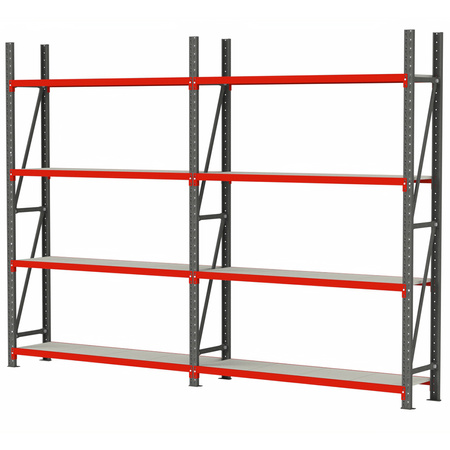 Regał magazynowy 8-półkowy Mega-M FORTIS H-240 cm L-425.5 cm G-50 cm