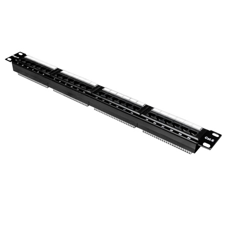 Patch Panel do szafy RACK 19" Mega-M CAT6 24 porty UTP czarny