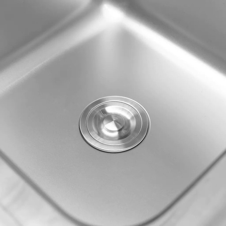 Zlew gastronomiczny spawany z komorą po prawej stronie i szafką Mega-M 100x70x85 cm stal nierdzewna