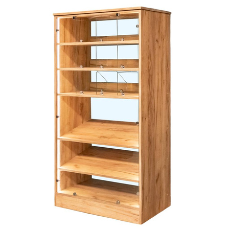 Witryna sklepowa na ciastka i cukierki Mega-M H-180 cm L-80 cm G-50 cm dąb kraft