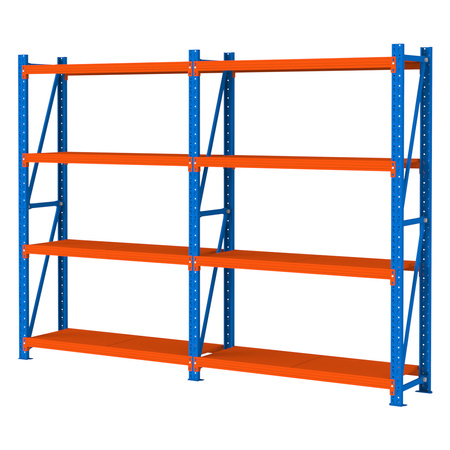 Regał magazynowy 4-półkowy Mega-M FORTIS LIGHT H-200 cm L-392,5 cm G-60 cm zestaw (2 moduły) N