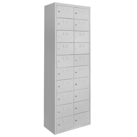 Szafka skrytkowa śniadaniowa BHP Mega-M 20 skrytek 60x30x180 cm szara