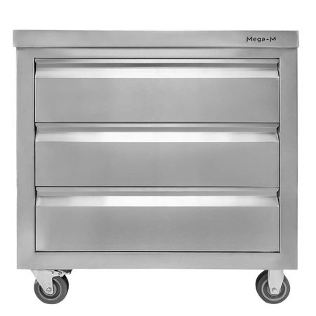 Szafka mobilna z trzema szufladami Mega-M 80x60x85 cm stal nierdzewna