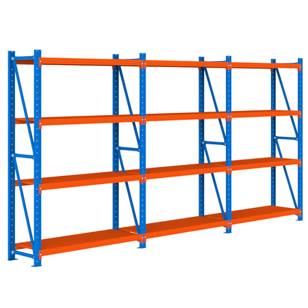 Regał magazynowy 12-półkowy Mega-M FORTIS LIGHT H-200 cm L-585 cm G-60 cm