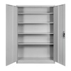 Szafa biurowa metalowa na dokumenty Mega-M pełne drzwi S-120 cm G-40 cm H-185 cm szara