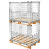 Gitterbox nadstawka paletowa z obramowaniem S-120 cm G-80 cm H-90 cm oczko 6x10 cm otwierany obustronnie ocynk N