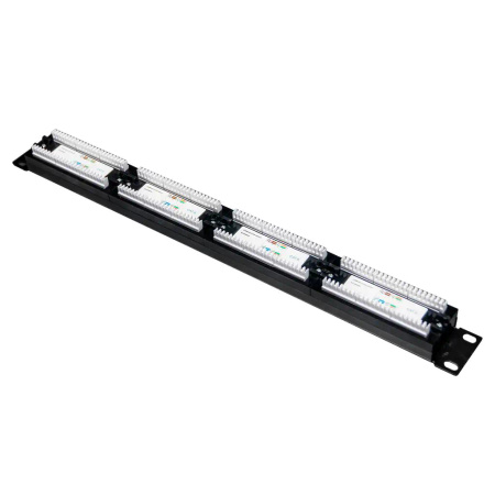 Patch Panel do szafy RACK 19" Mega-M CAT6 24 porty UTP czarny