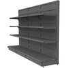 Regał sklepowy Mega-M Basic przyścienny H-225 cm L-303 cm antracyt