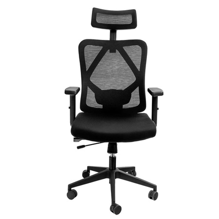 Fotel biurowy obrotowy FURVERO Eclipse BP/A3D/L3D/H2D/S czarny spełnia wymogi BHP