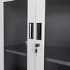 Szafa biurowa metalowa Mega-M WENUS W-03 na dokumenty przeszklona z szufladami grafitowa / szary front S- 90 cm G- 40 cm H-185 cm skręcana N