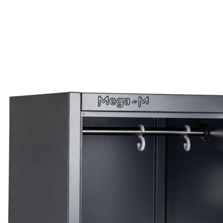 Szafka ubraniowa skrytkowa BHP Mega-M J-40/2 2 drzwiowa grafitowa S-40 cm G-50 cm H-180 cm skręcana N