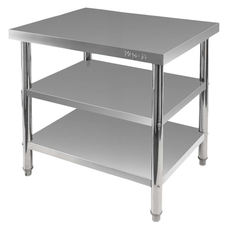 Stół ze stali nierdzewnej centralny z 2-półkami Mega-M X STANDARD S-100 cm G-70 cm H-85 cm N