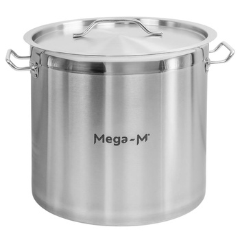 Garnek ze stali nierdzewnej AISI 443 wysoki z pokrywką Mega-M PRO 25L 32x32 cm