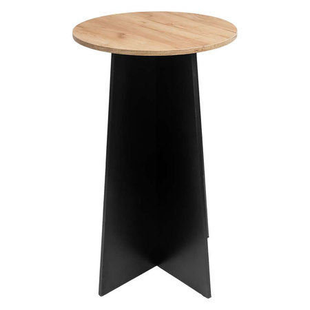 Stolik kawowy barowy Mega-M H-103 cm L-60 cm G-60 cm dąb kraft/czarny