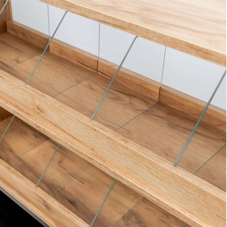 Witryna na cukierki przeszklona Mega-M H-127 cm L-106 cm G-30 cm dąb kraft/czarny