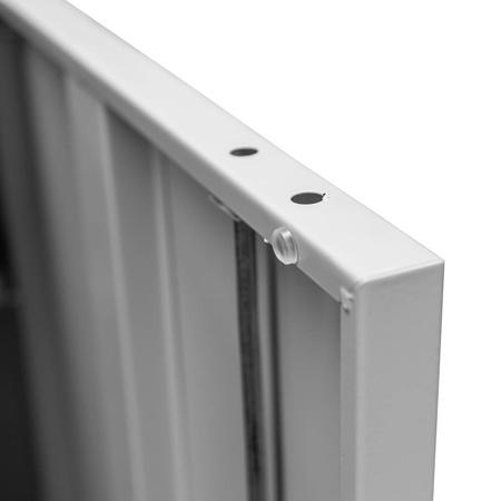 Szafa biurowa metalowa na dokumenty Mega-M pełne drzwi S-90 cm G-40 cm H-140 cm szara