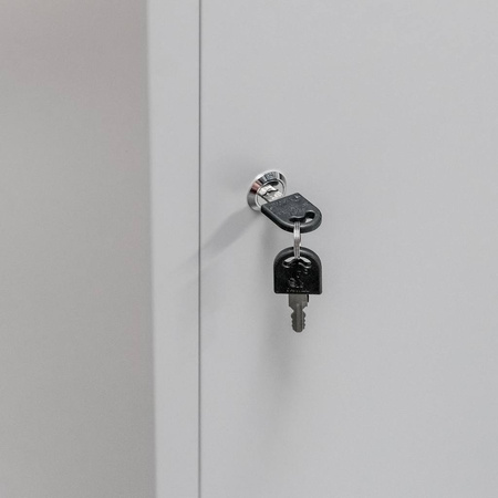 Szafa gospodarcza socjalna Mega-M 1-drzwiowa z półkami S-50 cm szara