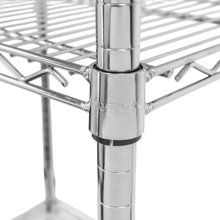 Regał gastronomiczny druciany chromowany Mega-M 4-półkowy 60x45x180 cm
