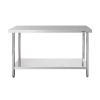 Stół ze stali nierdzewnej centralny z półką Mega-M STANDARD S-120 cm G-60 cm H-85 cm N