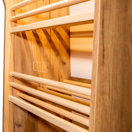 Regał na pieczywo H-200 cm L-60 cm G-50 cm plexi oświetlenie LED dąb kraft