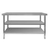 Stół ze stali nierdzewnej centralny z 2-półkami Mega-M X STANDARD S-140 cm G-60 cm H-85 cm N