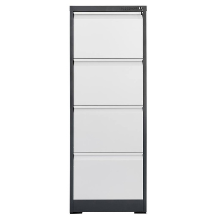 Szafka metalowa kartotekowa Mega-M WENUS W-4/S 4 szuflady A4 grafitowa/ szary front S-45 cm G-62 cm H-134 cm skręcana N