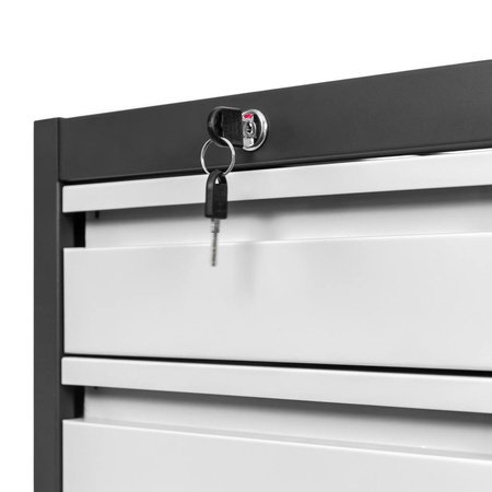 Szafka narzędziowa do stołów warsztatowych Mega-M 3 szuflady 37x48.5x41.5 cm grafitowa szary front
