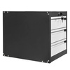 Szafka narzędziowa Mega-M do stołów warsztatowych 3 szuflady S-37 cm x G-48,6 cm x H-50 cm system 01 grafit/front szary N