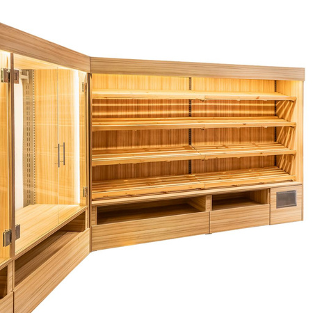 Regał na pieczywo otwarty oświetlenie LED Mega-M H-193 cm L-257 cm G-62 cm Coco Bolo