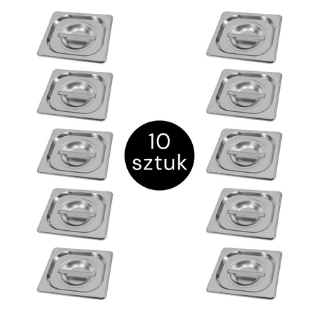 Pokrywka do GN 1/6 ze stali nierdzewnej Mega-M 17,6×16,2 cm zestaw 10 szt.