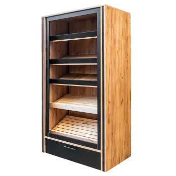 Regał na pieczywo otwarty Mega-M H-204 cm L-110 cm G-62 cm dąb kraft/czarny