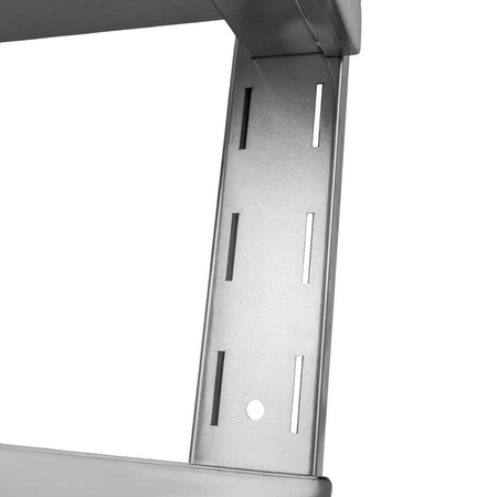 Półka ze stali nierdzewnej wisząca dwupoziomowa Mega-M 150x30 cm