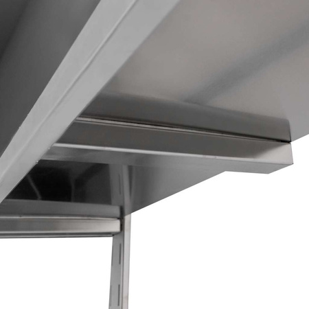 Półka ze stali nierdzewnej wisząca dwupoziomowa Mega-M 120x30 cm