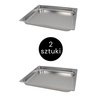 Pojemnik GN 2/1 ze stali nierdzewnej Mega-M 65x53x6,5 cm zestaw 2 szt.