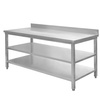 Stół gastronomiczny ze stali nierdzewnej przyścienny z 2 półkami Mega-M 180x70x85 cm