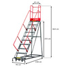 Drabina magazynowa przejezdna Mega-M H-255 cm 10 stopni N