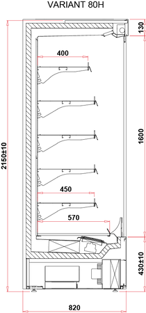 REGAŁ CHŁODNICZY VARIANT 1.25 80H ( WERSJA PODWYŻSZONA)IGLOO