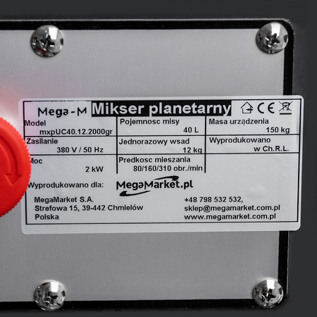 Mikser Planetarny Mega-M mxpUC40.12.2000gr N
