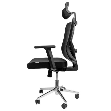 Fotel biurowy obrotowy FURVERO Eclipse BM/A3D/L3D/H2D/S czarny spełnia wymogi BHP