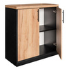 Szafka biurowa na segregatory Mega-M L-80 cm G-35 cm H-85cm dąb kraft/czarny