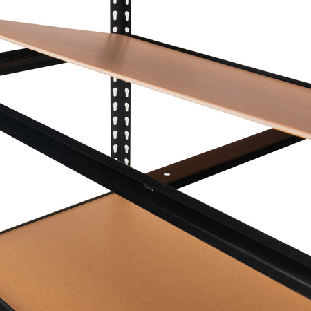 Regał magazynowy Mega-M PRO LOFT H-180 cm L-120 cm G-45 cm 5 półek z MDF 6.2 mm 275 kg czarny